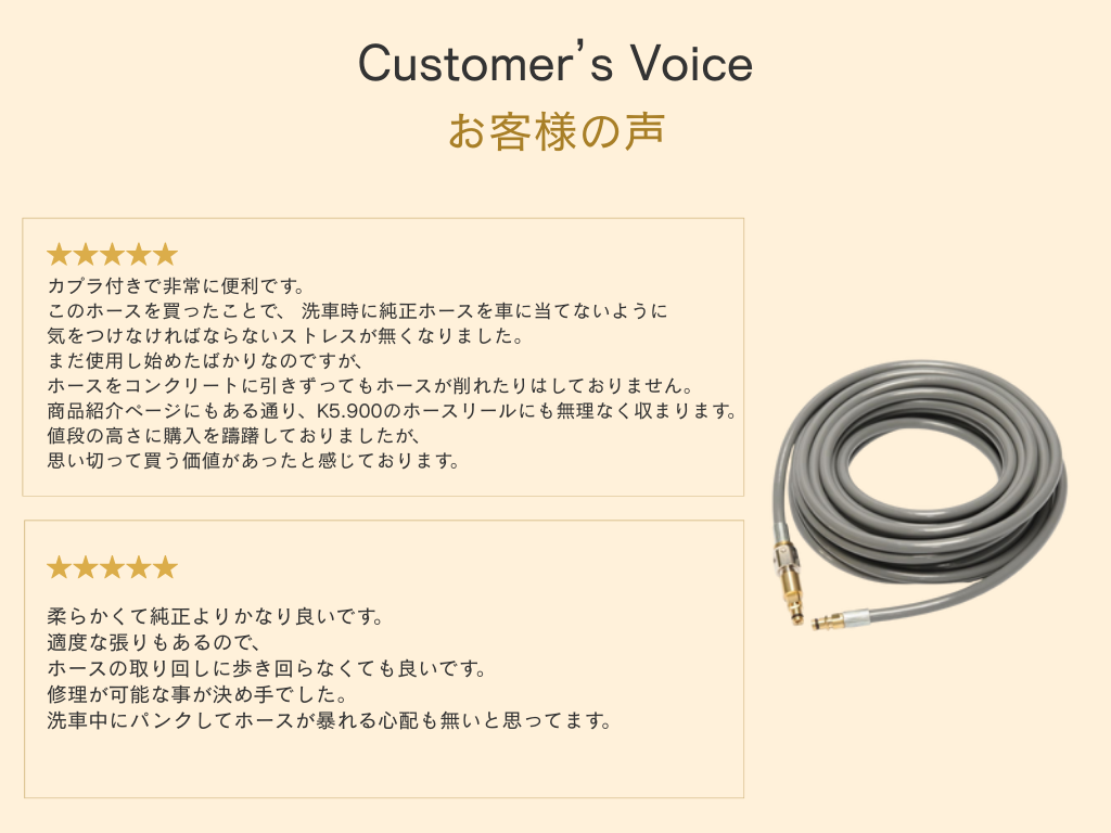 KARCHER K5（ホース屋本店のホース、純水洗車のみで使用） KARCHER K5（ホース屋本店のホース、純水洗車のみで使用